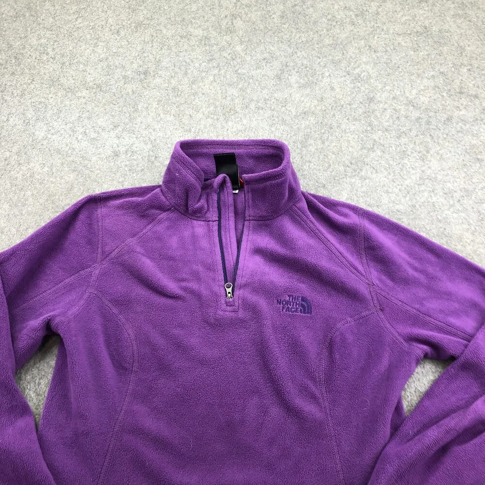 The North Face Sweater Womens Small Purple 1/4 Zip Fleece Hiking Top Athletic